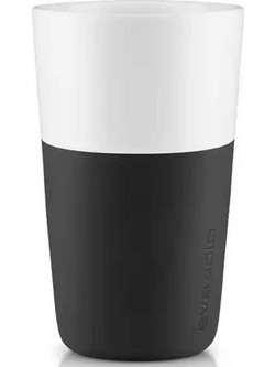 Φλυτζάνια Latte Πορσελάνινα (Σετ 2Τμχ) 501003 360ml Black Eva Solo Πορσελάνη,Σιλικόνη