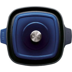 WOLL Cobalt Blue Iron Σχαροτήγανο Μαντεμένιο Αντικολλητικό με Καπάκι 28x28cm