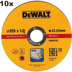 Dewalt Δίσκοι Κοπής Σιδήρου / Inox O125mm (10 τεμ) - DT3507