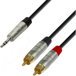 Adam Hall K4YWCC0300 4Star Series Καλώδιο Audio 1/8 Stereo Jack - 2xRCA 3m Μαύρο