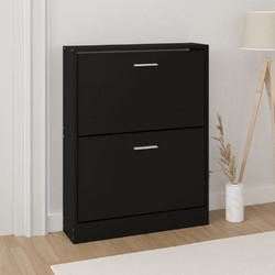 vidaXL Παπουτσοθήκη Ξύλινη Μαύρη Μ59xΠ17xΥ81cm 342536