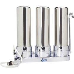 Eiger Countertop 10" Τριπλό Φίλτρο Νερού Άνω Πάγκου με Βρυσάκι Χρωμέ