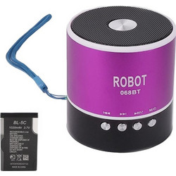 Robot 068BT Ηχείο Bluetooth 3W με Ραδιόφωνο Φούξια