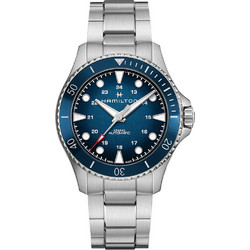 Hamilton Khaki Navy Ανδρικό Ρολόι Αυτόματο με Ασημί Μεταλλικό Μπρασελέ H82505140