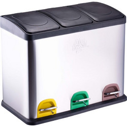 Dirt Devil Κάδος Απορριμμάτων Τριπλός με Πεντάλ 3x15L 59x30x47,5cm