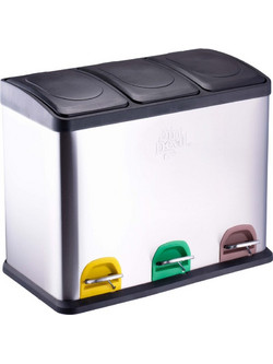 Dirt Devil Κάδος Απορριμμάτων Τριπλός με Πεντάλ 3x15L 59x30x47,5cm