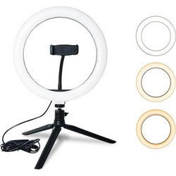 Λάμπα LED RING LIGHT USB 10'' Με Επιτραπέζιο τρίποδο & Τηλεχειριστήριο Bluetooth
