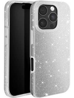 Θήκη iPhone 14 Pro Glitter Shine Cover Hard Case -Ασημί