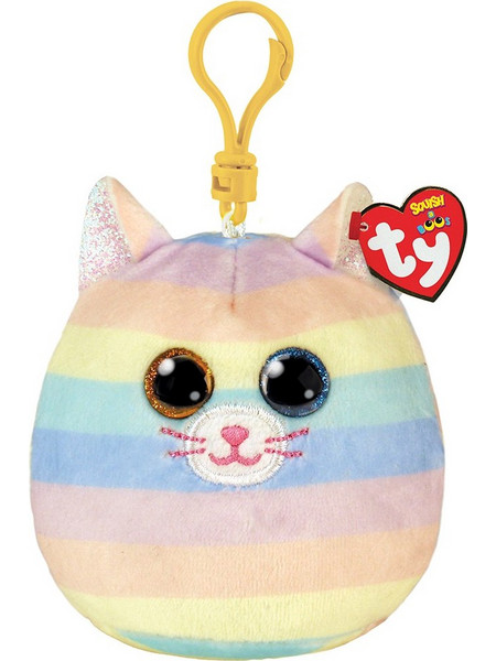 Ty Squishy Beanies Γάτα Ουράνιο Τόξο με Κλιπ 1607-39561
