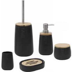 Σέτ μπάνιου bamboo bath 5 τεμάχια μαύρο. (Σέτ με το 6229-6228-6230-6232)