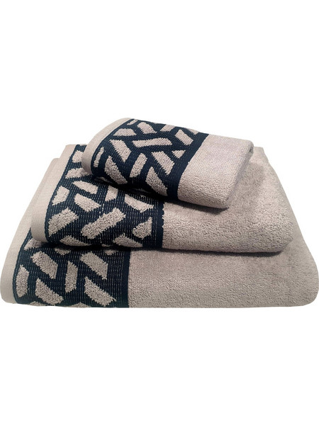 Πετσέτα Le Blanc Πεννιέ Ζακάρ 550gr/m2 MYKONOS Grey Προσώπου 50x90
