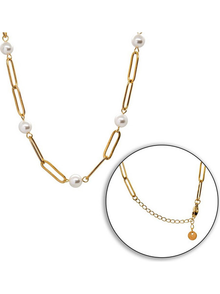 Excite-Fashion Γυναικείο από Ατσάλι Ασημί με Πέρλα K-1509-03-17-55
