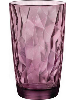 Bormioli Rocco Σετ Ποτήρια Νερού Γυάλινα Rock Purple 470ml 6τμχ BR00125501