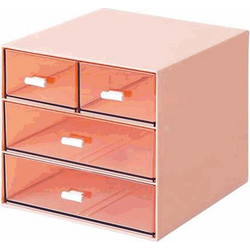 Organizer με 4 συρτάρια ροζ Y14,6x15,5x17,6εκ
