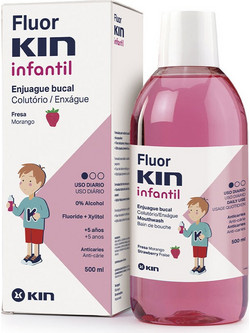Kin Fluor Strawberry Παιδικό Στοματικό Διάλυμα 500ml