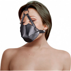 Ouch! Head Harness with Mouth Cover & Solid Ball Gag