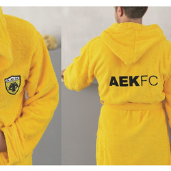 Palamaiki Aek 1924 Παιδικό Μπουρνούζι με Κουκούλα 420gr/m² Κίτρινο