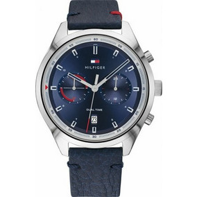 Tommy Hilfiger Bennett Ανδρικό Ρολόι Χρονογράφος με Μπλε Δερμάτινο Λουράκι 1791728
