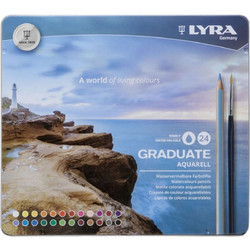 Lyra Graduate Aquarell Κασετίνα Ξυλομπογιές Ακουαρέλας Σετ 24τμχ