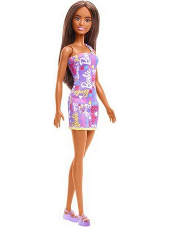 Mattel Barbie Λουλουδάτα Φορέματα Μωβ Καστανή