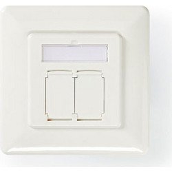 Πρίζα τοίχου χωνευτή NEDIS CAT6a 2xRJ45 σε λευκό χρώμα - 233-1839