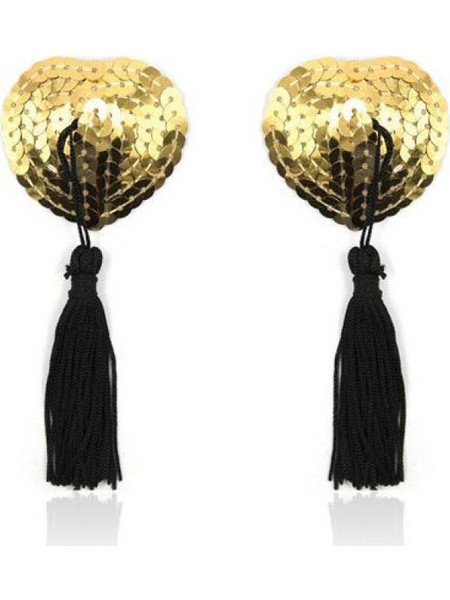 Heart shine nipples tassels (gold)