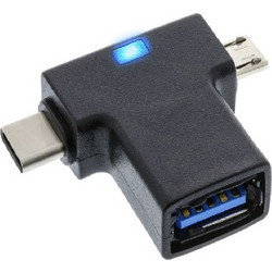 InLine(R) USB 3.1/2.0 OTG T-Adapter, Type C male or Micro-USB to A female 35804