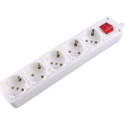 Πολύπριζο 5 θέσεων με διακόπτη 3 x 1.5 mm