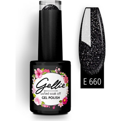 Gellie UV Led Soak Off E 660 Glitter Ημιμόνιμο Βερνίκι Νυχιών 10ml