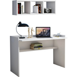 HomeMarkt Σετ Γραφείο Ξύλινο με Βιβλιοθήκη 118x58x80cm HM11775.11