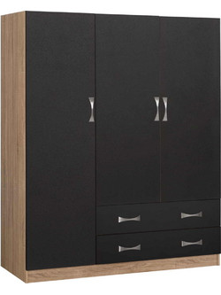 HomeMarkt Τρίφυλλη Ντουλάπα Ρούχων Carly Sonoma 150x55x180cm HM384.04