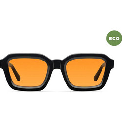 Meller Nayah Black/Orange Ανδρικά Γυαλιά Ηλίου Τετράγωνα Κοκάλινα Μαύρα με Πορτοκαλί Polarized Φακό