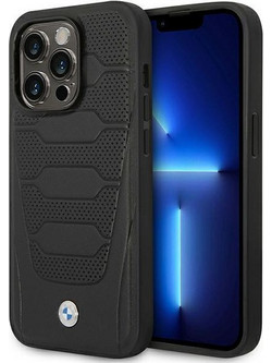 Case BMW BMHMP14L22RPSK iPhone 14 Pro 6.1" black/black Leather Seats Pattern MagSafe