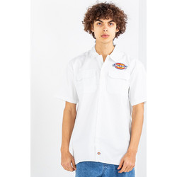 Dickies Clintondale Ανδρικό Πουκάμισο Βαμβακερό Κοντομάνικο Φαρδιά Γραμμή Overshirt Άσπρο