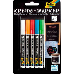 Folia Kreide Marker Σετ Μαρκαδόροι Μαυροπίνακα Υγρής Κιμωλίας 5τμχ