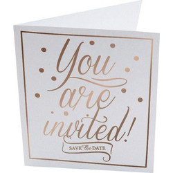 Προσκλητήρια Κάρτα You Are Invited GL-PC-02 White-Gold The Gift Label
