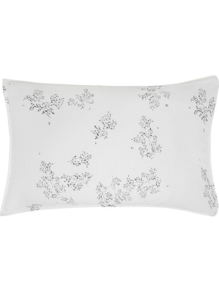 Coincasa βαμβακερή σατέν μαξιλαροθήκη με floral print 50 x 80 cm - 006777672 Λευκό