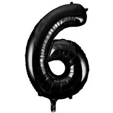 Party Mπαλόνι Φολ Nούμερο ΄6' Μαύρο 34εκ (U55866)