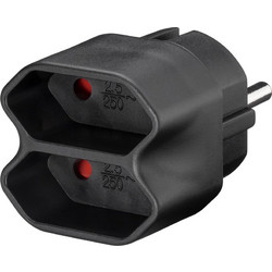 GOOBAY αντάπτορας ρεύματος 51002, 2x Euro, 230V 2.5A, μαύρος
