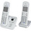Panasonic KX-TG6822 Ασύρματο Τηλέφωνο Σετ Duo με Ανοιχτή Ακρόαση Λευκό Ασημί