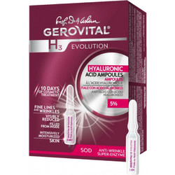 Gerovital H3 Evolution Hyaluronic Acid Ampoules Αντιγηραντικό Ενυδατικό Serum Προσώπου με Υαλουρονικό 10x2ml