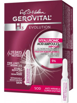Gerovital H3 Evolution Hyaluronic Acid Ampoules Αντιγηραντικό Ενυδατικό Serum Προσώπου με Υαλουρονικό 10x2ml