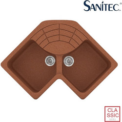 Sanitec Classic 310 Επικαθήμενος Νεροχύτης Γωνιακός Γρανίτη Ματ 83x Granite Terracotta 83x50cm