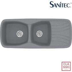 Sanitec Classic 311 Επικαθήμενος Νεροχύτης Γρανίτη Αντιστρεφόμενος Ματ Metallic Silver 120x51cm