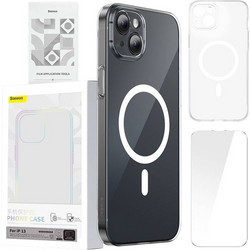 Baseus Μαγνητική Θήκη Magnetic Crystal Clear για iPhone 13 + Προστατευτικό Οθόνης Tempered Glass (Διαφανές) ARSJ010602