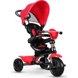 QPlay Cosy Τρίκυκλο Ποδήλατο με Σκίαστρο Χειρολαβή & Air Wheels για 10+ Μηνών Κόκκινο
