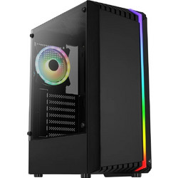 Aerocool Bionic V2 Black Midi Tower Κουτί Υπολογιστή RGB με Πλαϊνό Παράθυρο