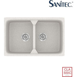 Sanitec Classic 318 Επικαθήμενος Νεροχύτης Γρανίτη Ματ Metallic Ice 78x51cm