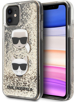 Karl Lagerfeld Liquid Glitter 2 Heads Θήκη Black / Gold (iPhone 11)