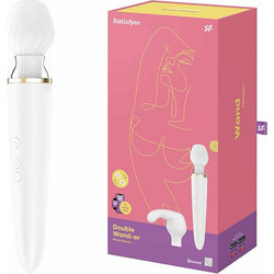 Satisfyer Double Wand-Er Δονητής Μασάζ για Ζευγάρια με App Control Λευκός